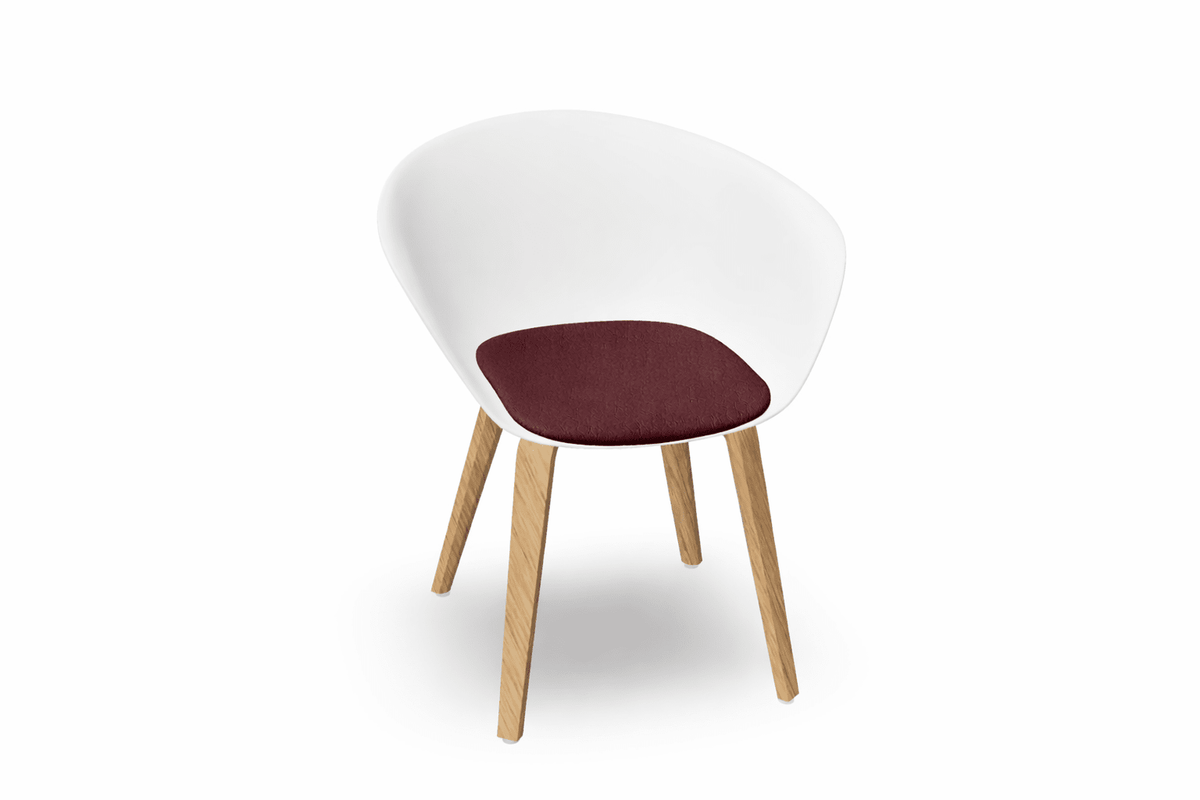 Duna 02 Wood Leg Chair With Seat Cushion Chairs Arper 