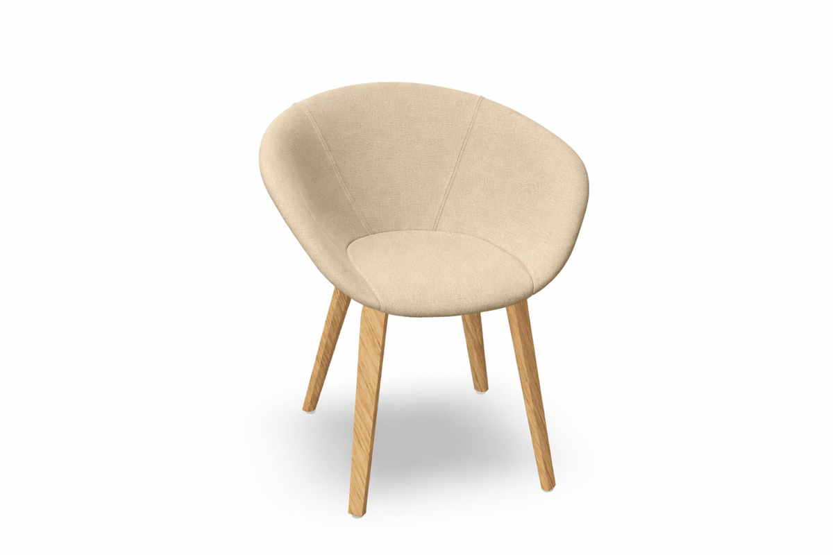 Duna 02 Wood Leg Chair With Front Upholstery Chairs Arper 