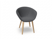 Duna 02 Wood Leg Chair With Front Upholstery Chairs Arper 