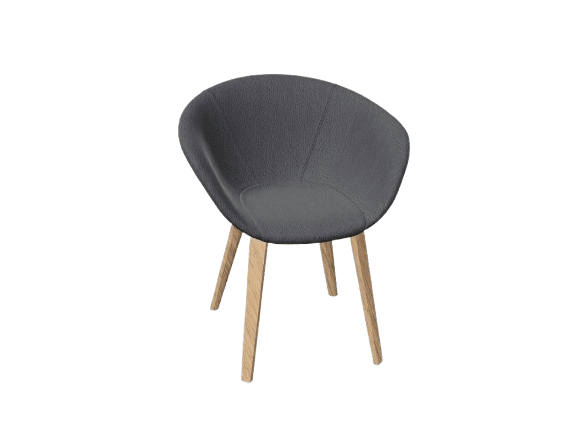 Duna 02 Wood Leg Chair With Front Upholstery Chairs Arper 