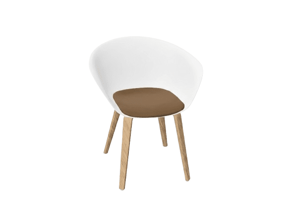Duna 02 Wood Leg Chair With Seat Cushion Chairs Arper 