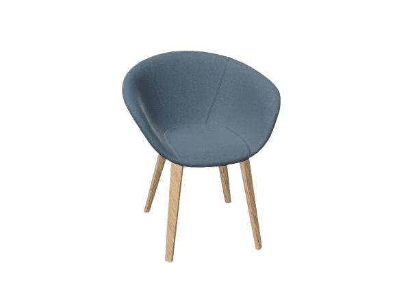Duna 02 Wood Leg Chair With Front Upholstery Chairs Arper 
