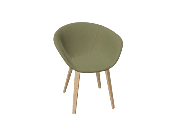Duna 02 Wood Leg Chair With Front Upholstery Chairs Arper 