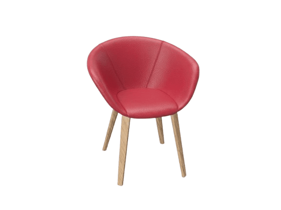 Duna 02 Wood Leg Chair With Front Upholstery Chairs Arper 