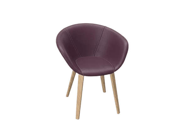 Duna 02 Wood Leg Chair With Front Upholstery Chairs Arper 