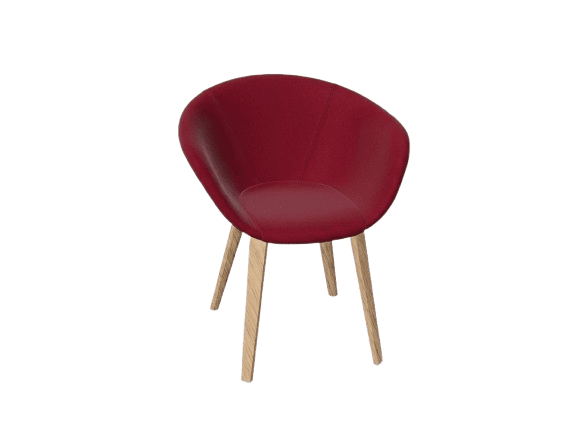 Duna 02 Wood Leg Chair With Front Upholstery Chairs Arper 