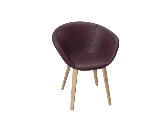 Duna 02 Wood Leg Chair With Front Upholstery Chairs Arper 