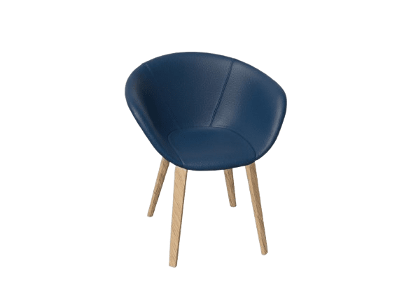 Duna 02 Wood Leg Chair With Front Upholstery Chairs Arper 
