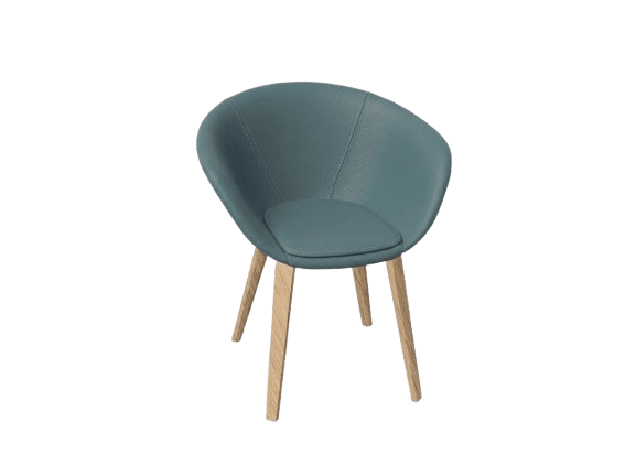 Duna 02 Wood Leg Chair With Front Upholstery Chairs Arper 