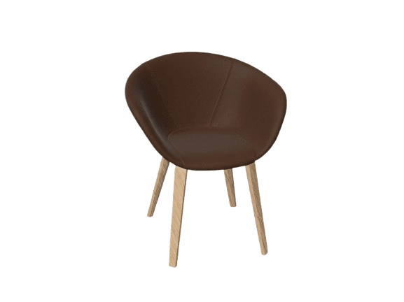 Duna 02 Wood Leg Chair With Front Upholstery Chairs Arper 