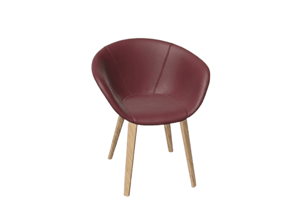 Duna 02 Wood Leg Chair With Front Upholstery Chairs Arper 