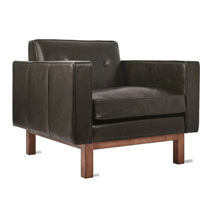 Embassy Chair lounge chair Gus Modern Saddle Black Leather 