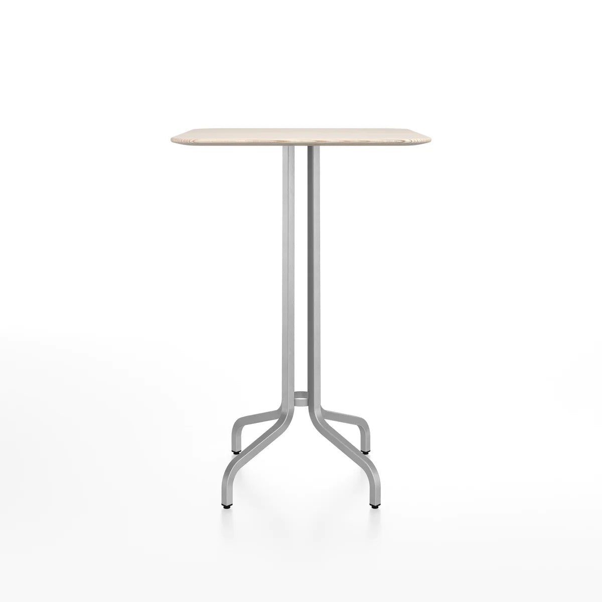 Emeco 1 Inch Bar Table - Rectangular Top bar seating Emeco Brushed Aluminum Ash Wood 