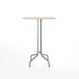 Emeco 1 Inch Bar Table - Rectangular Top bar seating Emeco Brushed Aluminum Ash Wood 