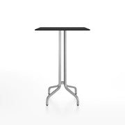 Emeco 1 Inch Bar Table - Rectangular Top bar seating Emeco Brushed Aluminum Black HPL 