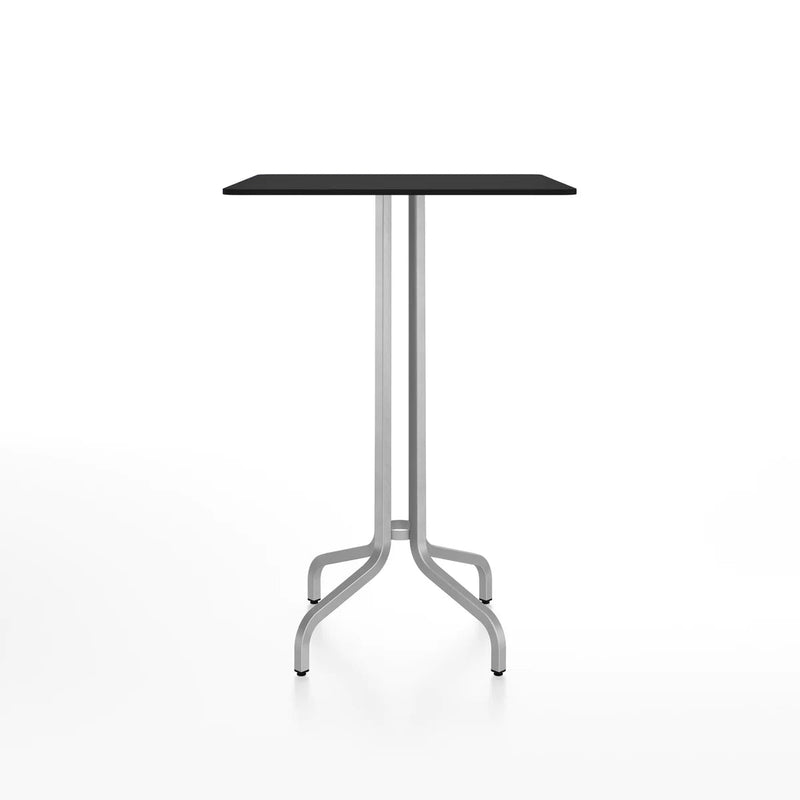 Emeco 1 Inch Bar Table - Rectangular Top bar seating Emeco Brushed Aluminum Black HPL 