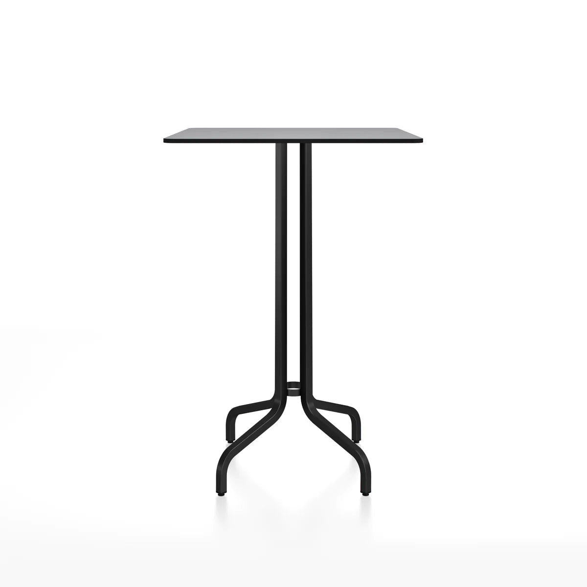 Emeco 1 Inch Bar Table - Rectangular Top bar seating Emeco Black Powder Coated Gray HPL 