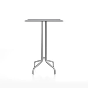 Emeco 1 Inch Bar Table - Rectangular Top bar seating Emeco Brushed Aluminum Gray HPL 
