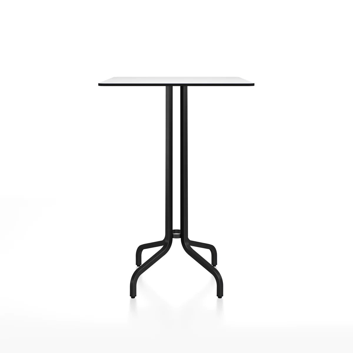 Emeco 1 Inch Bar Table - Rectangular Top bar seating Emeco Black Powder Coated White HPL 