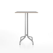 Emeco 1 Inch Bar Table - Rectangular Top bar seating Emeco Brushed Aluminum Gray Laminate Plywood 
