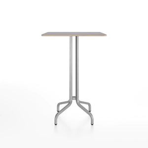 Emeco 1 Inch Bar Table - Rectangular Top bar seating Emeco Brushed Aluminum Gray Laminate Plywood 