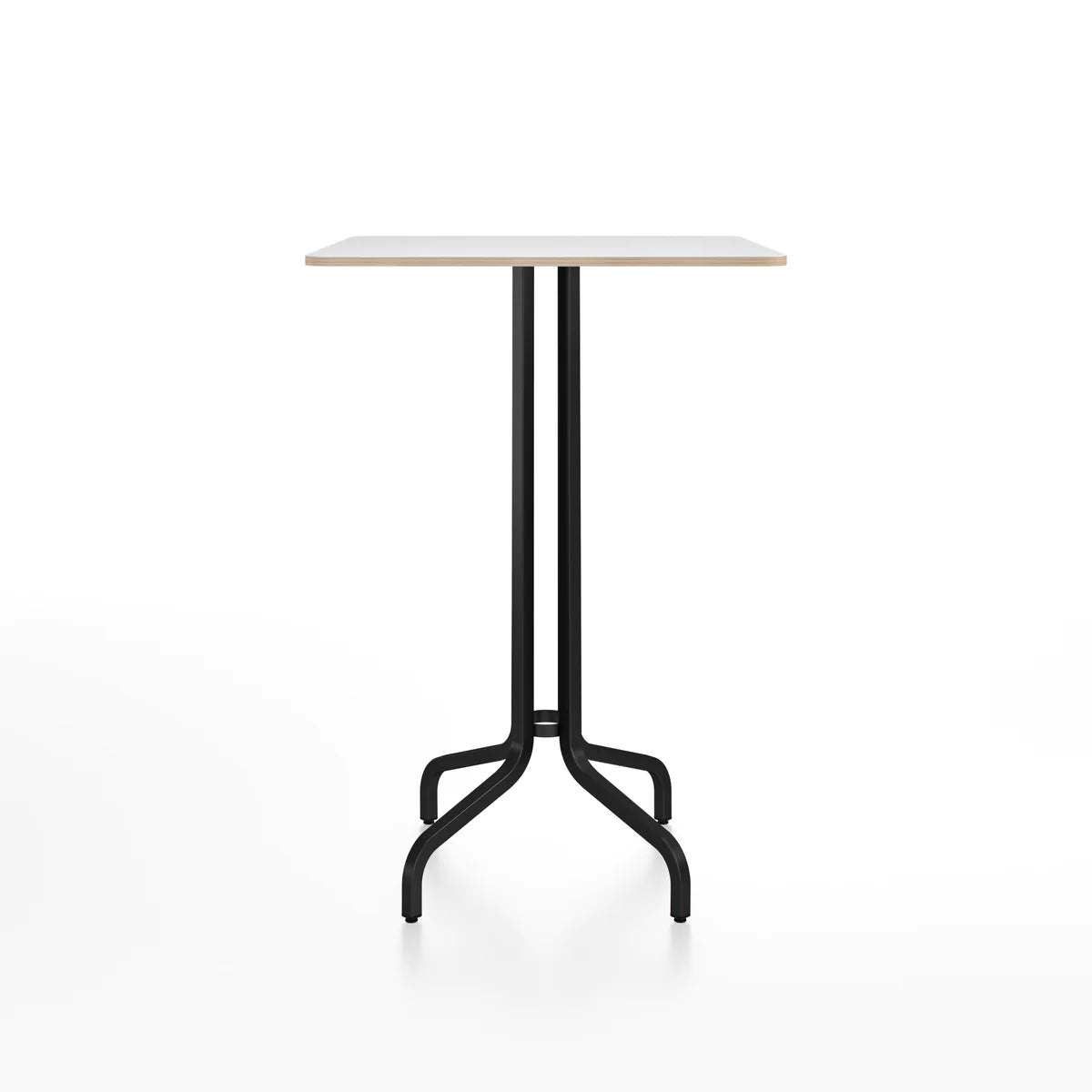 Emeco 1 Inch Bar Table - Rectangular Top bar seating Emeco Black Powder Coated White Laminate Plywood 