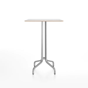 Emeco 1 Inch Bar Table - Rectangular Top bar seating Emeco Brushed Aluminum White Laminate Plywood 