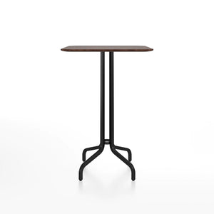 Emeco 1 Inch Bar Table - Rectangular Top bar seating Emeco Black Powder Coated Walnut Wood 