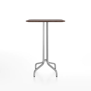 Emeco 1 Inch Bar Table - Rectangular Top bar seating Emeco Brushed Aluminum Walnut Wood 
