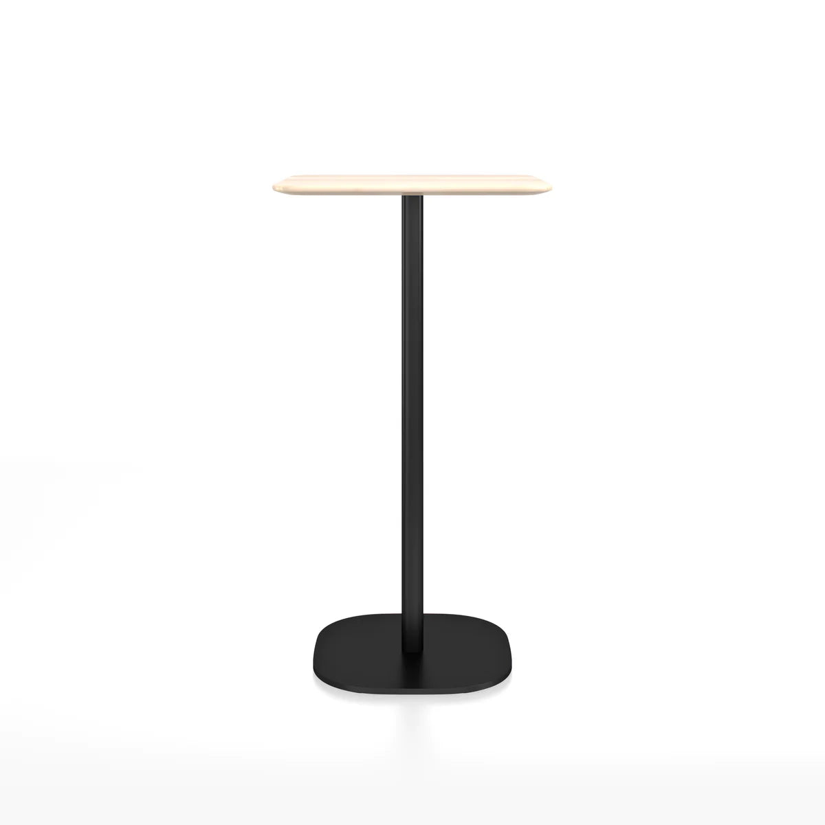 Emeco 2 Inch Flat Base Bar Height Table - Rectangular Top Coffee table Emeco Black Powder Coated Aluminum Accoya Wood 