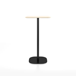 Emeco 2 Inch Flat Base Bar Height Table - Rectangular Top Coffee table Emeco Black Powder Coated Aluminum Accoya Wood 