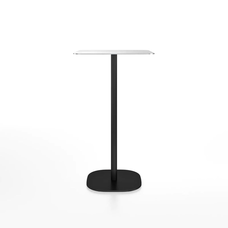 Emeco 2 Inch Flat Base Bar Height Table - Rectangular Top Coffee table Emeco Black Powder Coated Aluminum Hand Brushed Aluminum 