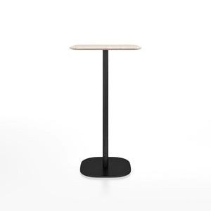 Emeco 2 Inch Flat Base Bar Height Table - Rectangular Top Coffee table Emeco Black Powder Coated Aluminum Ash Wood 