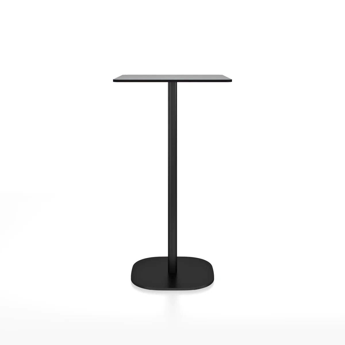 Emeco 2 Inch Flat Base Bar Height Table - Rectangular Top Coffee table Emeco Black Powder Coated Aluminum Gray HPL 