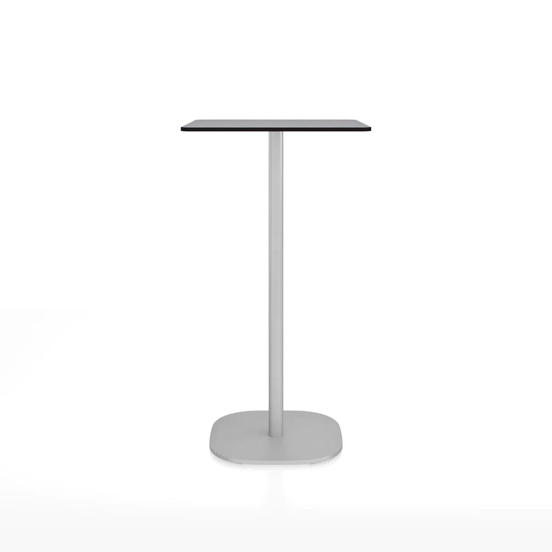 Emeco 2 Inch Flat Base Bar Height Table - Rectangular Top Coffee table Emeco Hand Brushed Gray HPL 