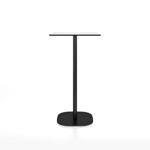 Emeco 2 Inch Flat Base Bar Height Table - Rectangular Top Coffee table Emeco Black Powder Coated Aluminum White HPL 