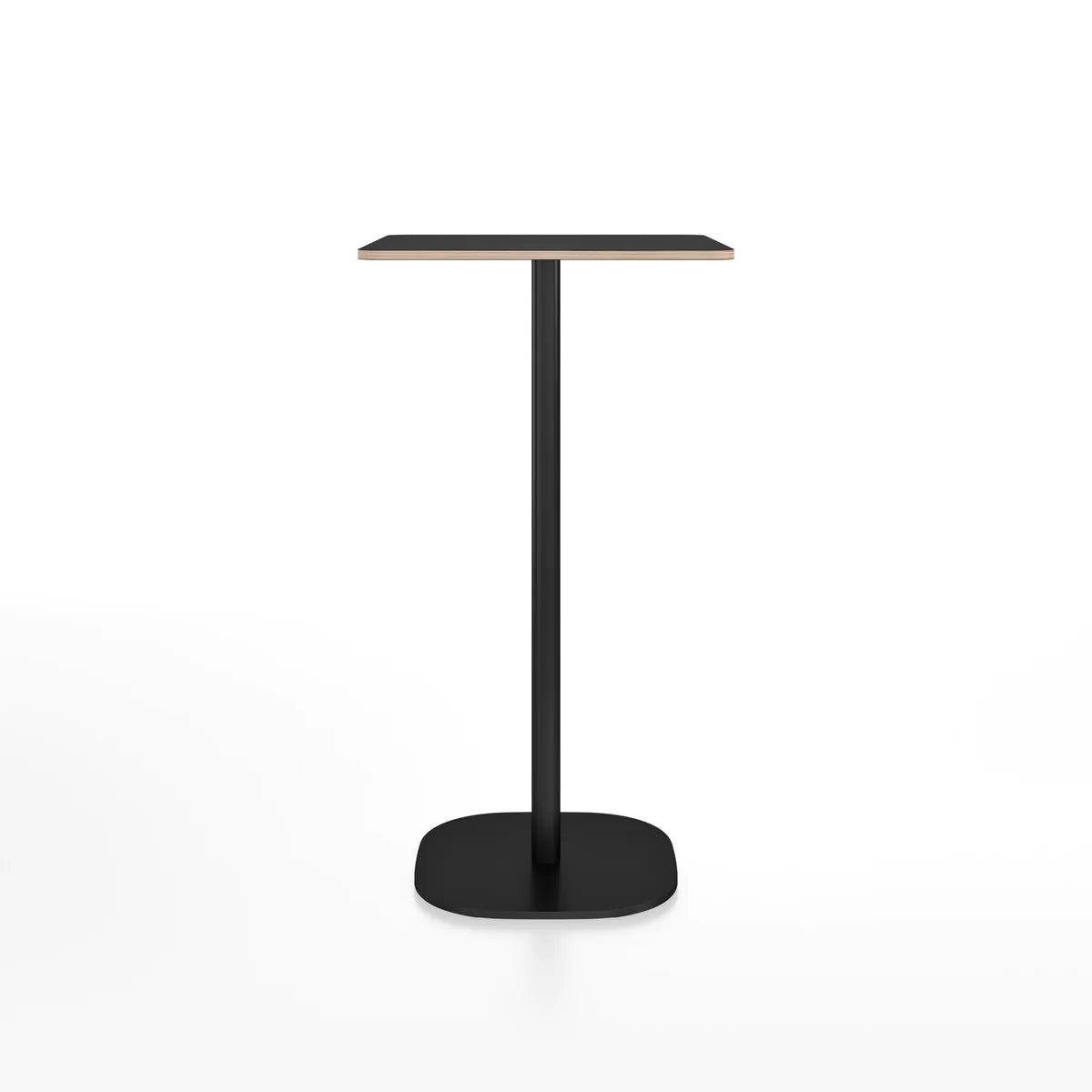 Emeco 2 Inch Flat Base Bar Height Table - Rectangular Top Coffee table Emeco Black Powder Coated Aluminum Black Laminate Plywood 