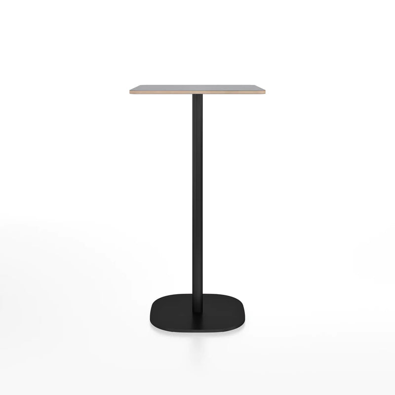 Emeco 2 Inch Flat Base Bar Height Table - Rectangular Top Coffee table Emeco Black Powder Coated Aluminum Gray Laminate Plywood 