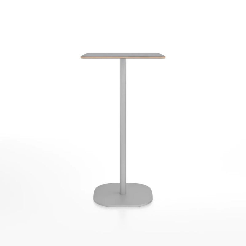 Emeco 2 Inch Flat Base Bar Height Table - Rectangular Top Coffee table Emeco Hand Brushed Gray Laminate Plywood 