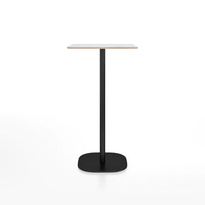 Emeco 2 Inch Flat Base Bar Height Table - Rectangular Top Coffee table Emeco Black Powder Coated Aluminum White Laminate Plywood 