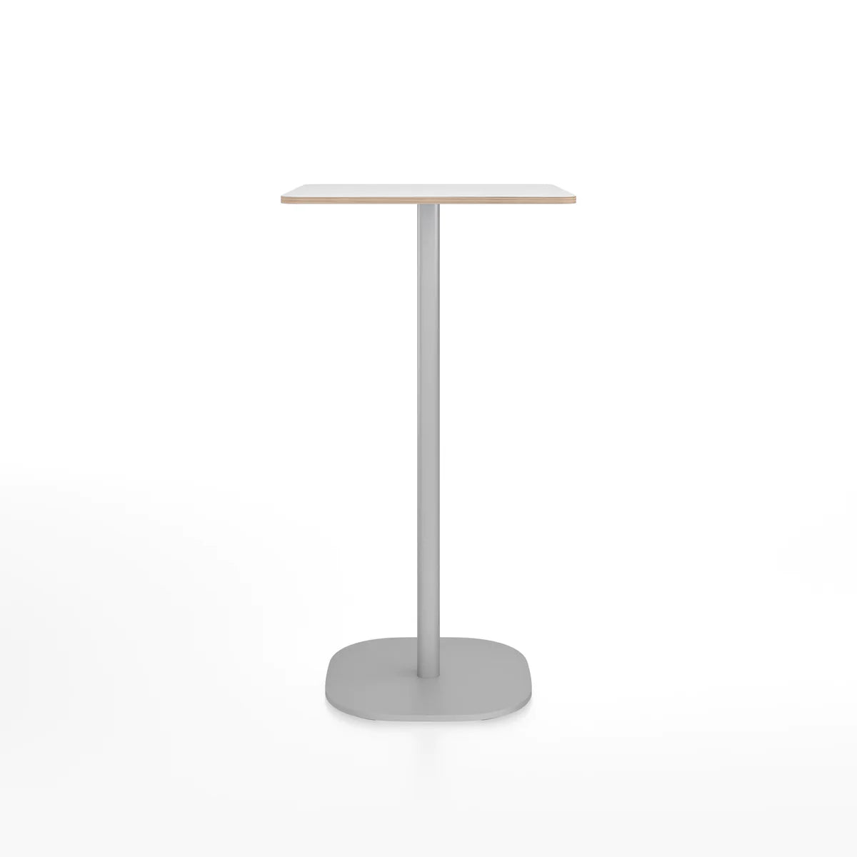 Emeco 2 Inch Flat Base Bar Height Table - Rectangular Top Coffee table Emeco Hand Brushed White Laminate Plywood 