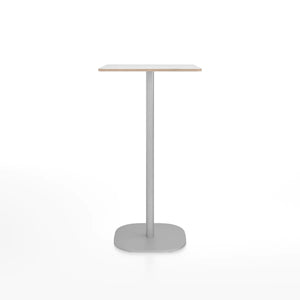 Emeco 2 Inch Flat Base Bar Height Table - Rectangular Top Coffee table Emeco Hand Brushed White Laminate Plywood 