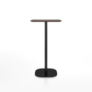 Emeco 2 Inch Flat Base Bar Height Table - Rectangular Top Coffee table Emeco Black Powder Coated Aluminum Walnut Wood 