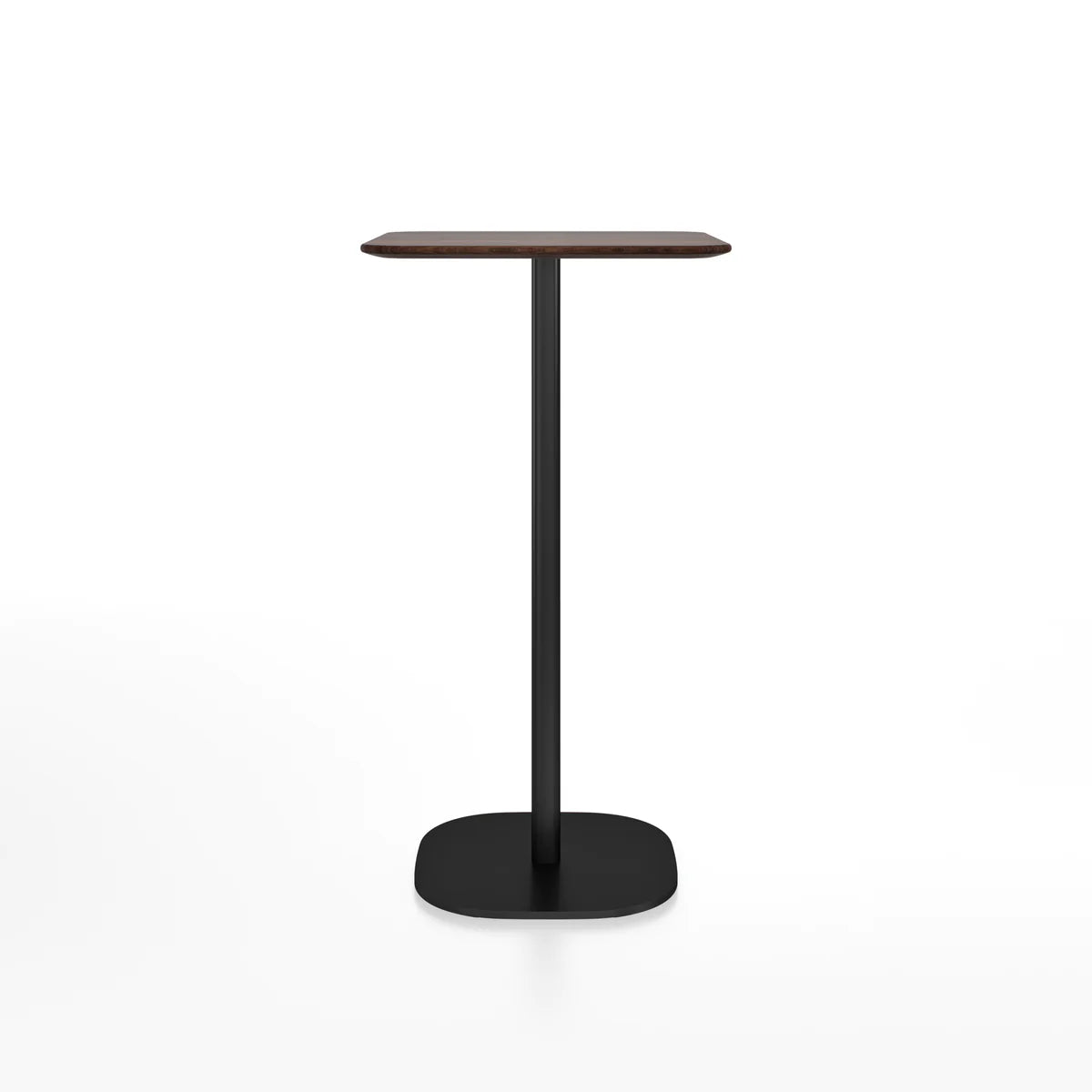 Emeco 2 Inch Flat Base Bar Height Table - Rectangular Top Coffee table Emeco Black Powder Coated Aluminum Walnut Wood 