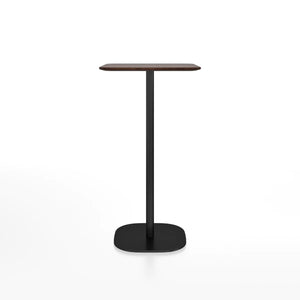 Emeco 2 Inch Flat Base Bar Height Table - Rectangular Top Coffee table Emeco Black Powder Coated Aluminum Walnut Wood 