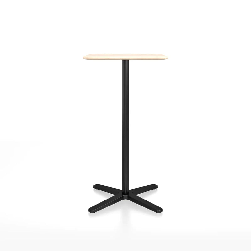 Emeco 2 Inch X Base Bar Table - Rectangular bar seating Emeco Black Powder Coated Accoya (Outdoor Approved) 