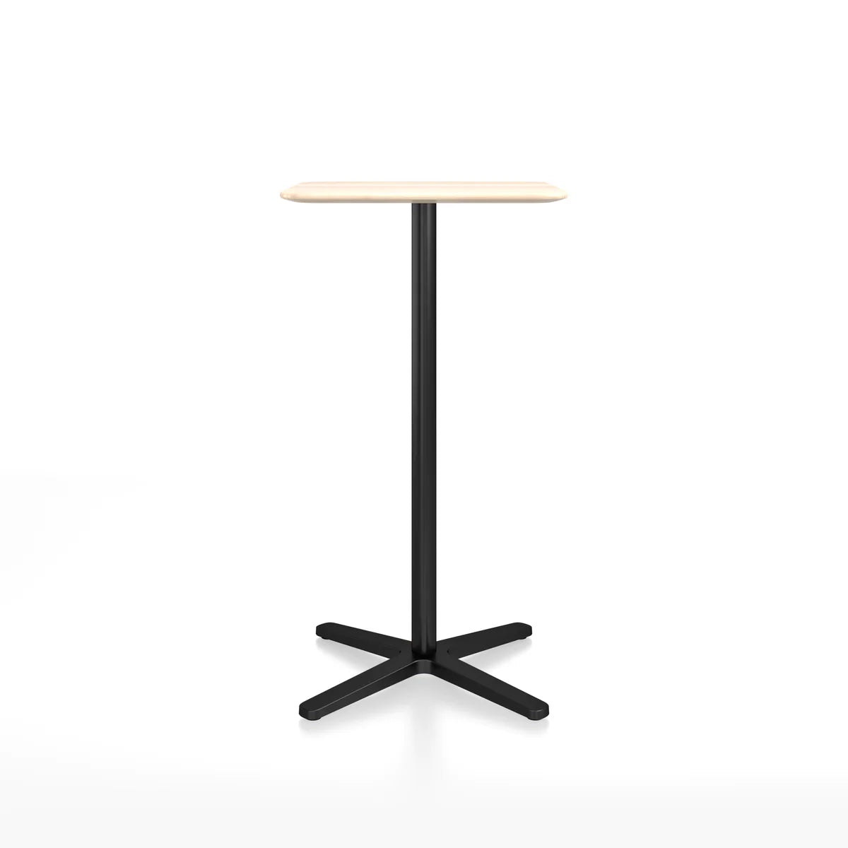 Emeco 2 Inch X Base Bar Table - Rectangular bar seating Emeco Black Powder Coated Accoya (Outdoor Approved) 