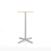 Emeco 2 Inch X Base Bar Table - Rectangular bar seating Emeco Silver Powder Coated Accoya (Outdoor Approved) 