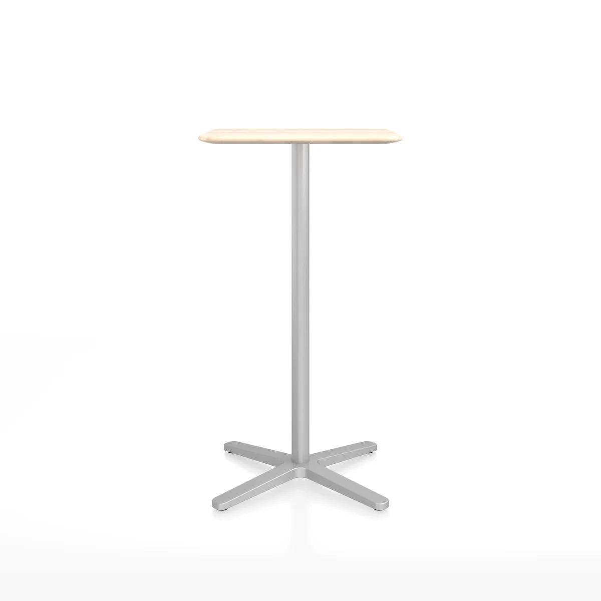 Emeco 2 Inch X Base Bar Table - Rectangular bar seating Emeco Silver Powder Coated Accoya (Outdoor Approved) 