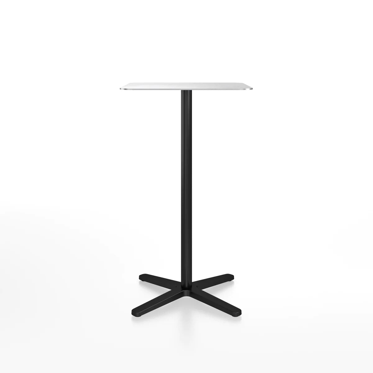 Emeco 2 Inch X Base Bar Table - Rectangular bar seating Emeco Black Powder Coated Hand Brushed Aluminum 